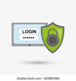 Security system design. protection icon.  isolated illustration