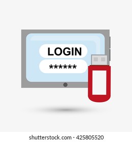 Security system design. protection icon.  isolated illustration