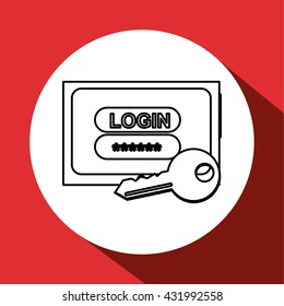 Security system design. protection icon. isolated illustration, vector