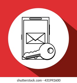 Security system design. protection icon. isolated illustration, vector