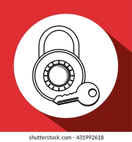 Security system design. protection icon. isolated illustration, vector