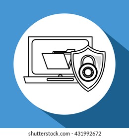 Security system design. protection icon. isolated illustration, vector