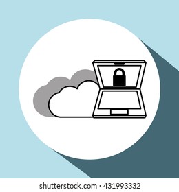 Security system design. protection icon. isolated illustration, vector