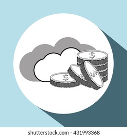 Security system design. protection icon. isolated illustration, vector