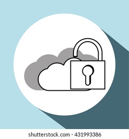 Security system design. protection icon. isolated illustration, vector