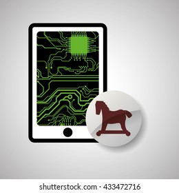 Security System design. Protection icon. Isolated illustration, vector