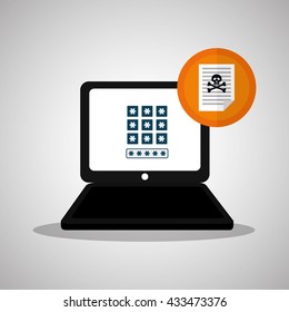 Security System design. Protection icon. Isolated illustration, vector