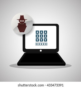 Security System design. Protection icon. Isolated illustration, vector