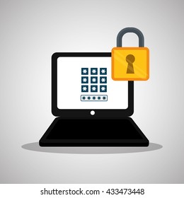 Security System design. Protection icon. Isolated illustration, vector