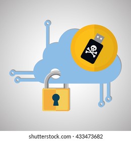 Security System design. Protection icon. Isolated illustration, vector