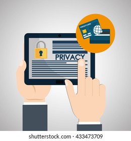 Security System design. Protection icon. Isolated illustration, vector