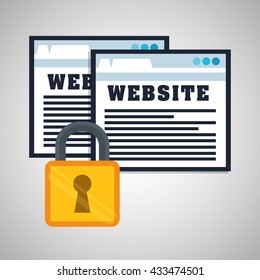 Security System design. Protection icon. Isolated illustration, vector