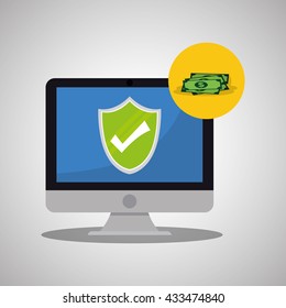 Security System design. Protection icon. Isolated illustration, vector