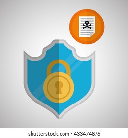 Security System design. Protection icon. Isolated illustration, vector