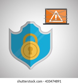 Security System design. Protection icon. Isolated illustration, vector