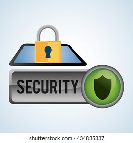 Security System design. Protection icon. Isolated illustration, vector