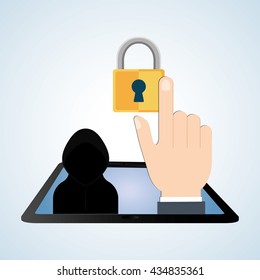 Security System design. Protection icon. Isolated illustration, vector