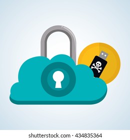 Security System design. Protection icon. Isolated illustration, vector