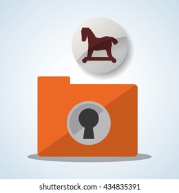 Security System design. Protection icon. Isolated illustration, vector