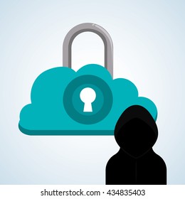 Security System design. Protection icon. Isolated illustration, vector