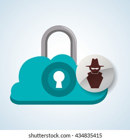 Security System design. Protection icon. Isolated illustration, vector