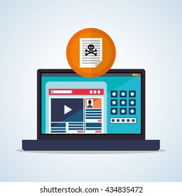 Security System design. Protection icon. Isolated illustration, vector