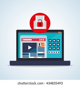 Security System design. Protection icon. Isolated illustration, vector