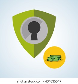 Security System design. Protection icon. Isolated illustration, vector