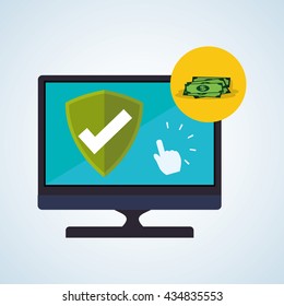 Security System design. Protection icon. Isolated illustration, vector