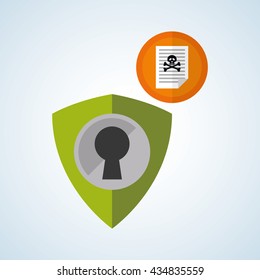 Security System design. Protection icon. Isolated illustration, vector