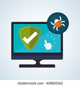 Security System design. Protection icon. Isolated illustration, vector