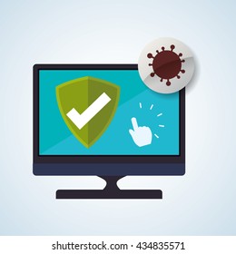 Security System design. Protection icon. Isolated illustration, vector