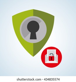 Security System design. Protection icon. Isolated illustration, vector