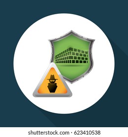 Security system design. protection icon. Isolated illustration