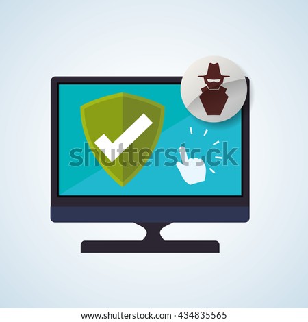 Security System design. Protection icon. Isolated illustration, vector