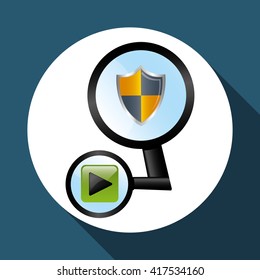 security system design. social media icon. shield concept