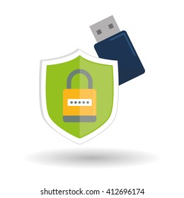Security system design. technology illustration. protection icon