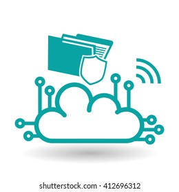 Security system design. technology illustration. protection icon