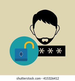 Security system design. technology illustration. protection icon