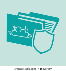 Security system design. technology illustration. protection icon