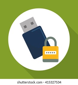 Security system design. technology illustration. protection icon