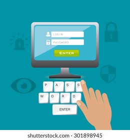 Security system design, vector illustration eps 10.
