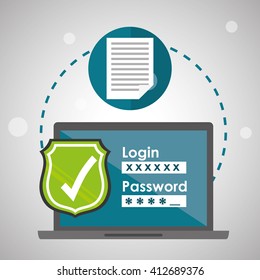Security system design. warning icon. protection concept