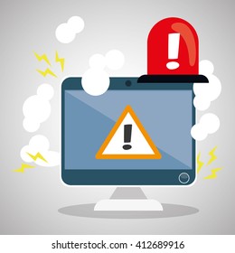 Security system design. warning icon. protection concept