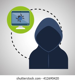 Security system design. warning icon. protection concept