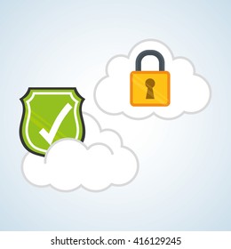 Security system design. warning icon. protection concept