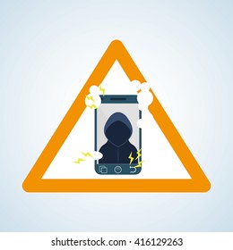 Security system design. warning icon. protection concept