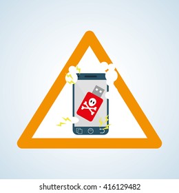 Security system design. warning icon. protection concept
