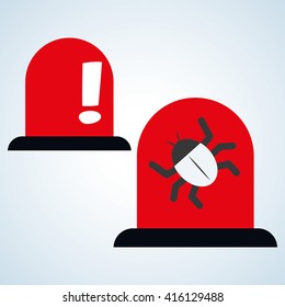 Security system design. warning icon. protection concept