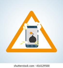 Security system design. warning icon. protection concept